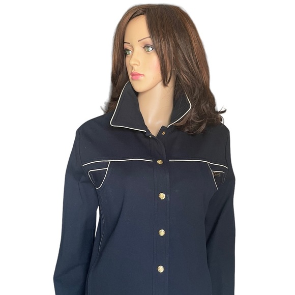 St. John sport by Marie grey navy blue jacket size M - Picture 14 of 16
